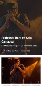 Professor Harp at Sala Camacuá The Steam Engine - March 26, 2025