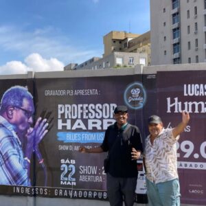 Professor Harp With Blues Special bandleader Adrian Flores in porto Alegre, Brazil.